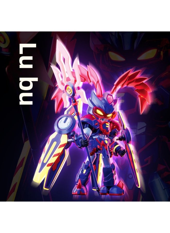 Magic Spelling Three Kingdoms Building Blocks Spelling Lv Bu Zhao Yun Guan Yu Sun Shangxiang Hero Mecha Spelling Toys Shang Chao-color:Fantasy Three Kingdoms [lu Bu]  - Image 4