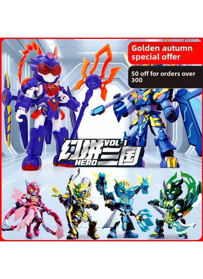 Magic Spelling Three Kingdoms Building Blocks Spelling Lv Bu Zhao Yun Guan Yu Sun Shangxiang Hero Mecha Spelling Toys Shang Chao-color:Fantasy Three Kingdoms [lu Bu]  - Image 2