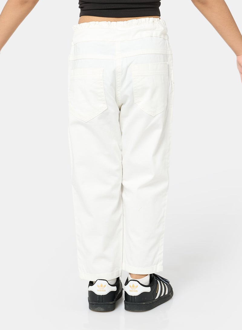 Panco Girls STARS Gabardine Trousers with Gather Detail at Waist - Image 2