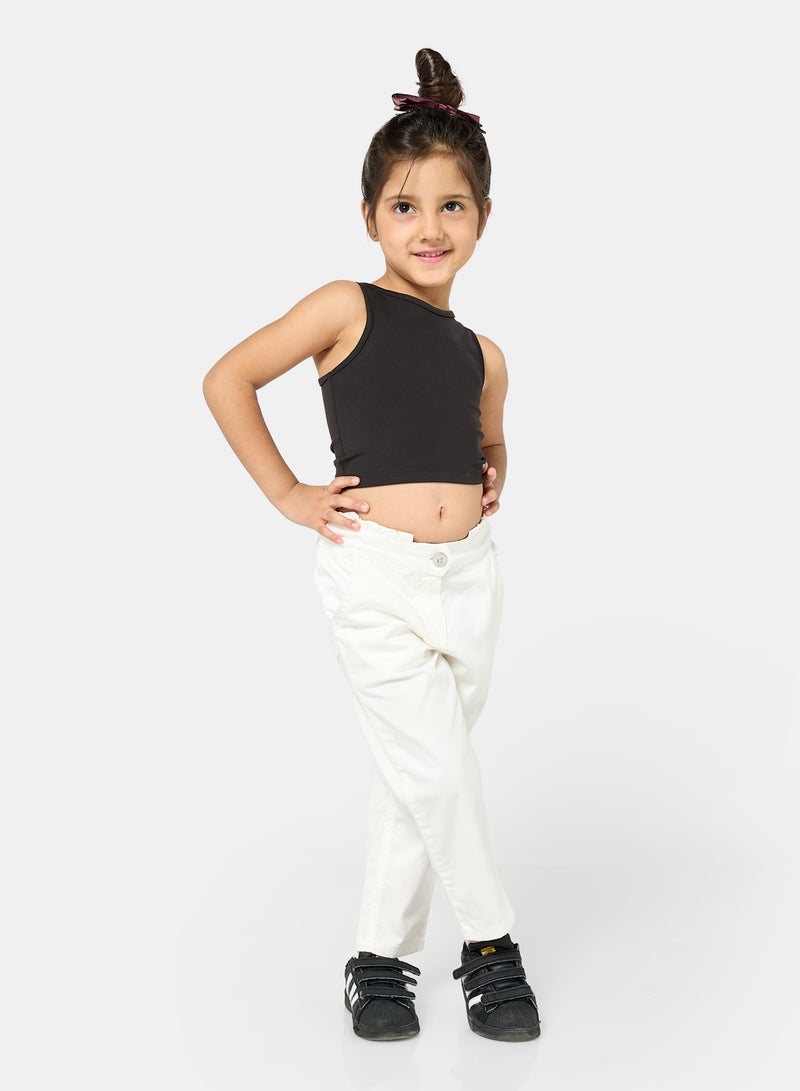 Panco Girls STARS Gabardine Trousers with Gather Detail at Waist - Image 4
