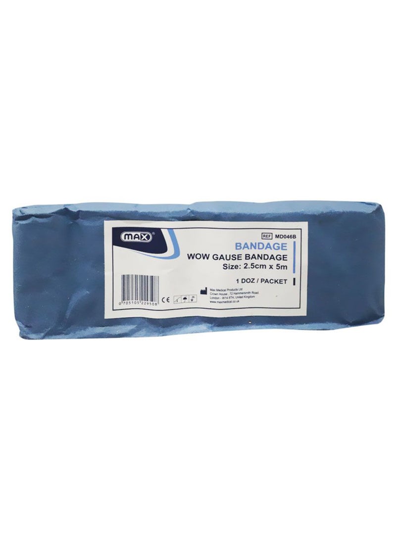 Max ضمادة شاش 2.5 سم × 5 م 12 قطعة - Image 1