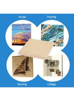 Falling In art Falling in Art Unfinished Birch Wood Canvas Panels Kit, Falling in Art 4 Pack of 8x8’’ Studio 3/4’’ Deep Cradle Boards for Pouring Art, Crafts, Painting and More  - Image 2