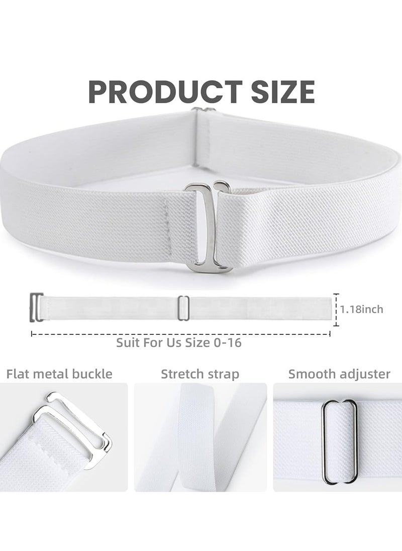 Oasisgalore - 3 PCS No Show Stretch Belt for Women Invisible Elastic Belt Web Strap Waist Stretch Belt with Flat Buckle - Image 1