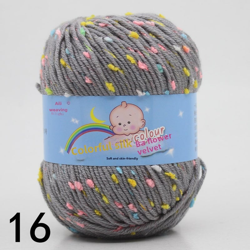 Multicolor Chunky Hand-Knit Yarn for DIY Sweaters 16 gray color dot B 