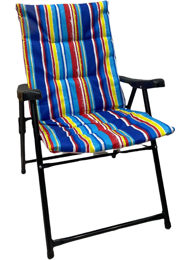 Generic Outdoor Camping Chair Folding Design High Back Comfort and Metal Frame for Patio Porch Lawn - Image 1