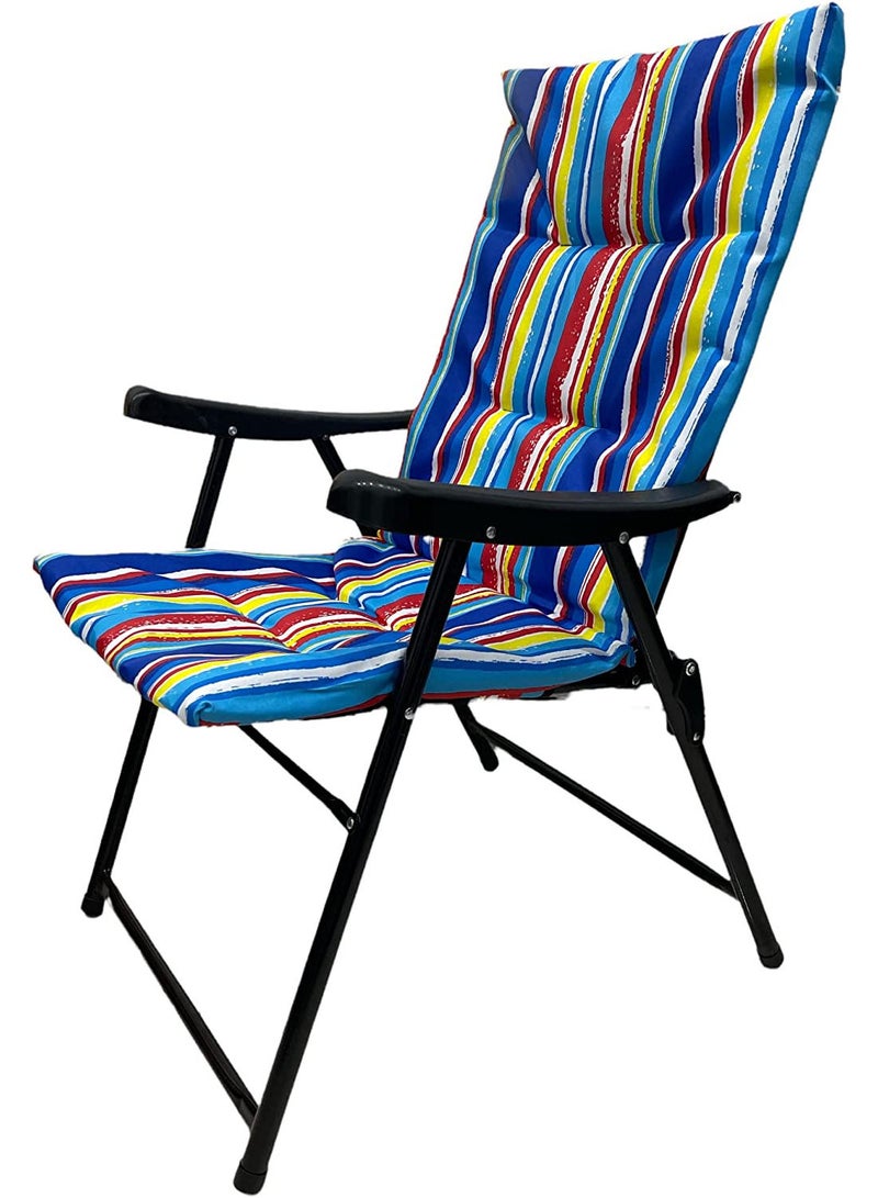 Generic Outdoor Camping Chair Folding Design High Back Comfort and Metal Frame for Patio Porch Lawn - Image 2