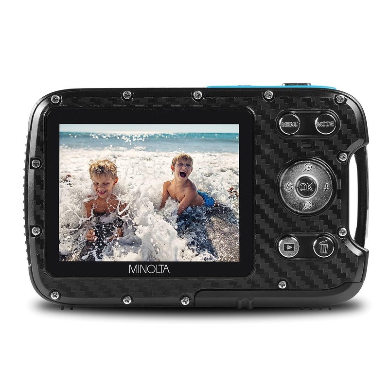 Minolta Waterproof Digital Camera - Underwater 16ft, 21MP Photos, 1080p HD Video, 2.8â€ LCD, 4X Digital Zoom, Anti-Shake, Face Detection, Smile Capture, Scene Modes, 16GB Memory Card (Teal) - Image 3