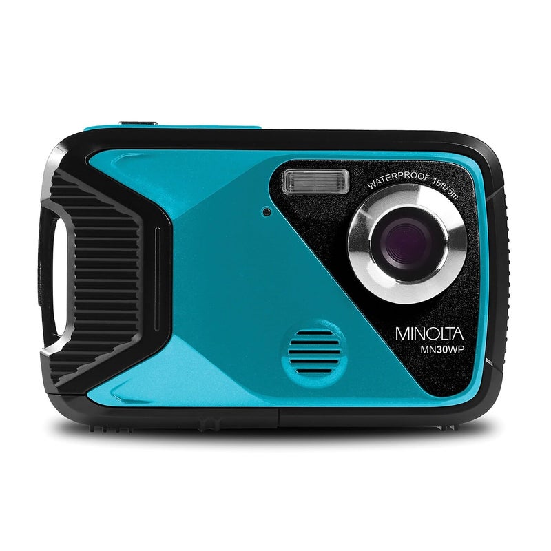 Minolta Waterproof Digital Camera - Underwater 16ft, 21MP Photos, 1080p HD Video, 2.8â€ LCD, 4X Digital Zoom, Anti-Shake, Face Detection, Smile Capture, Scene Modes, 16GB Memory Card (Teal) - Image 1