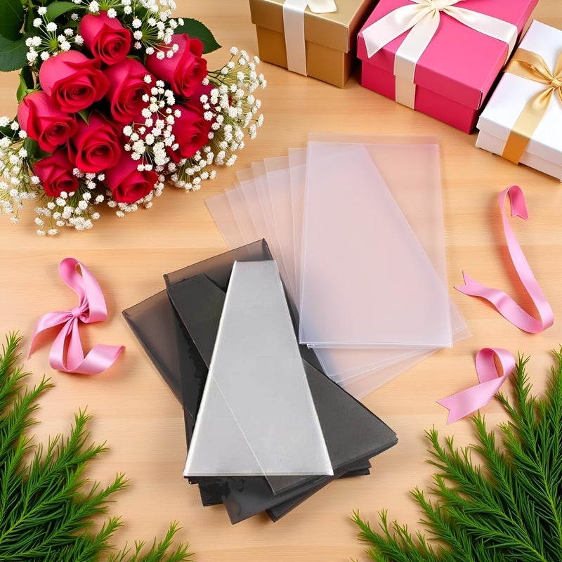 Tustao 100 Pcs Transparent Flower Packaging Bags Clear Plastic Flower Bouquet Bag Sleeve Cellophane Bags Rose Packaging Gift Wrap Cellophane For Valentine'S Day  Gift Wrap Cellophane Bags - Image 5