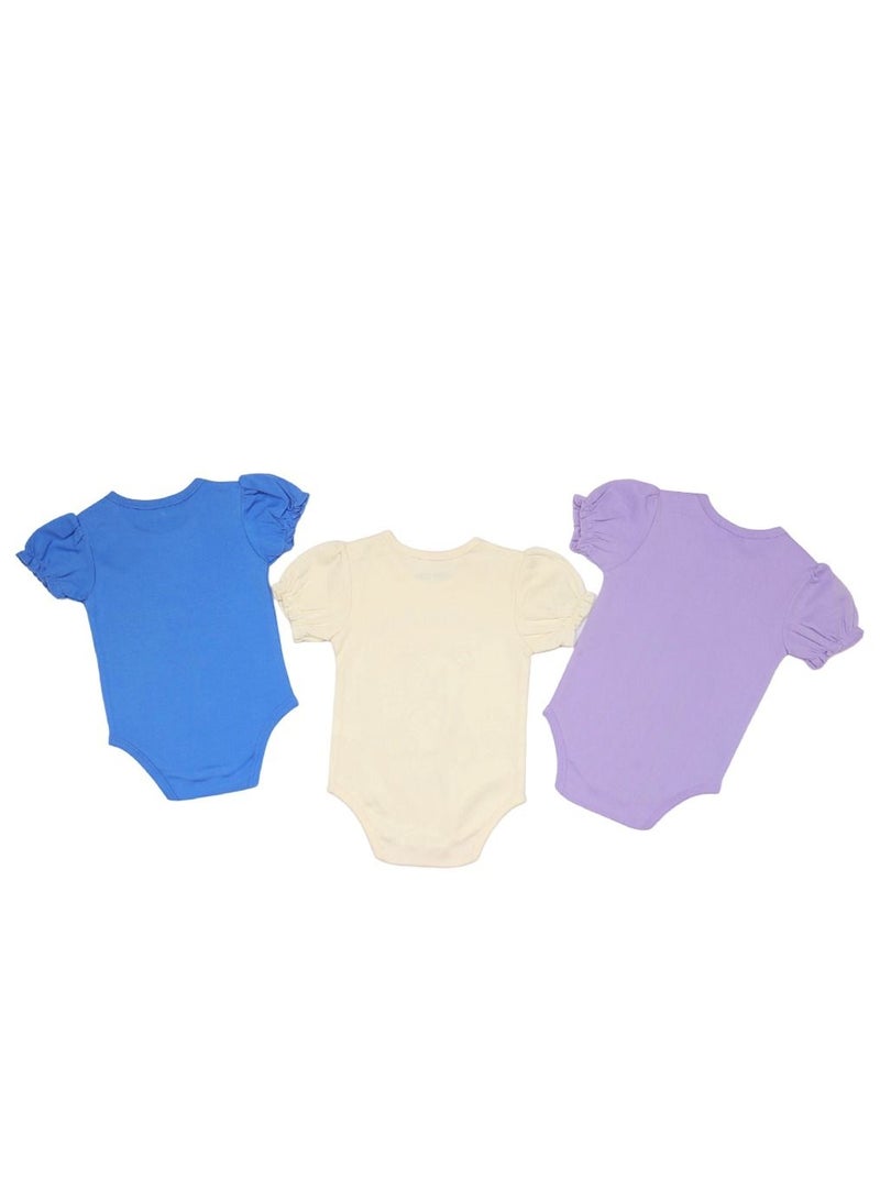 AIKO-Pack of 3 Multicolor Baby Body Suit - Image 3