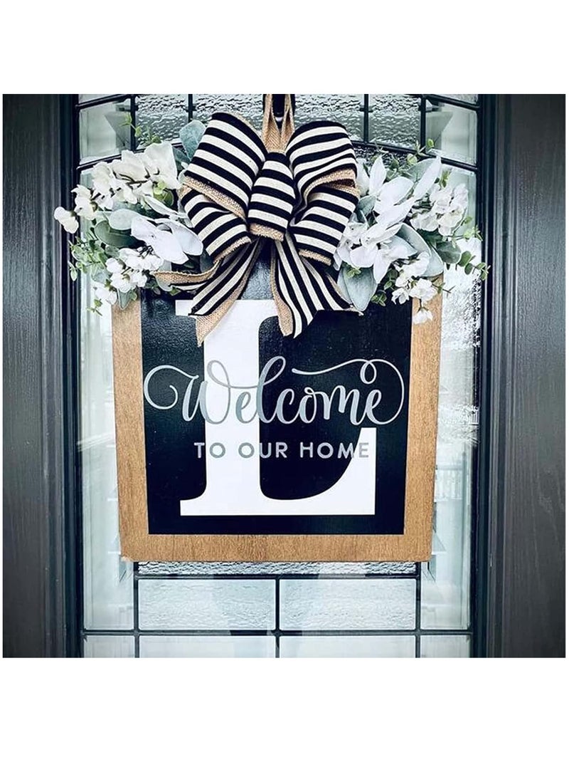 Bluejw Welcome Sign Creative Bowknot Letter Wreath In Front Of The Door Outdoor Decoration Props For The Courtyard 30x35CM - Image 3