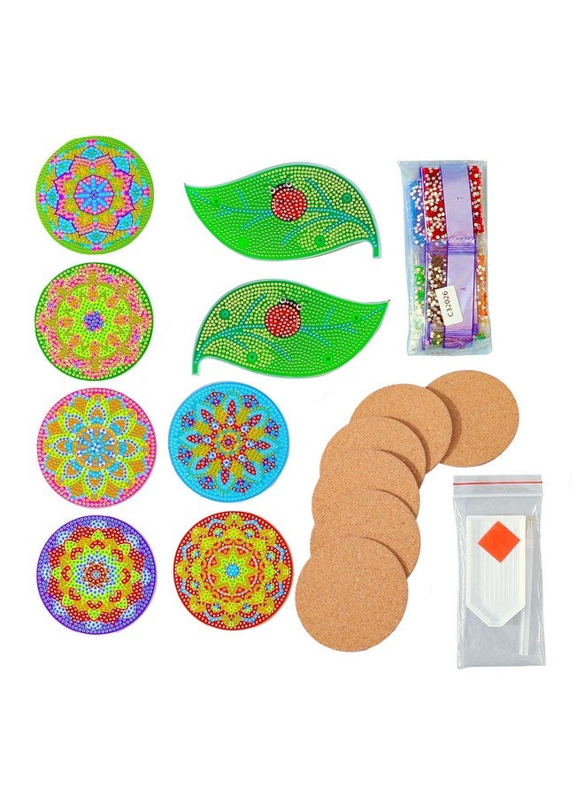 Kuber Industries Set of 6 Acrylic Beads Round Coasters Set for Hot Pots - Water Absorbent Tea Cup & Water Glass Cover Top Lid | Dining Table Decor Accessories | Multicolor-C32026 - Image 2