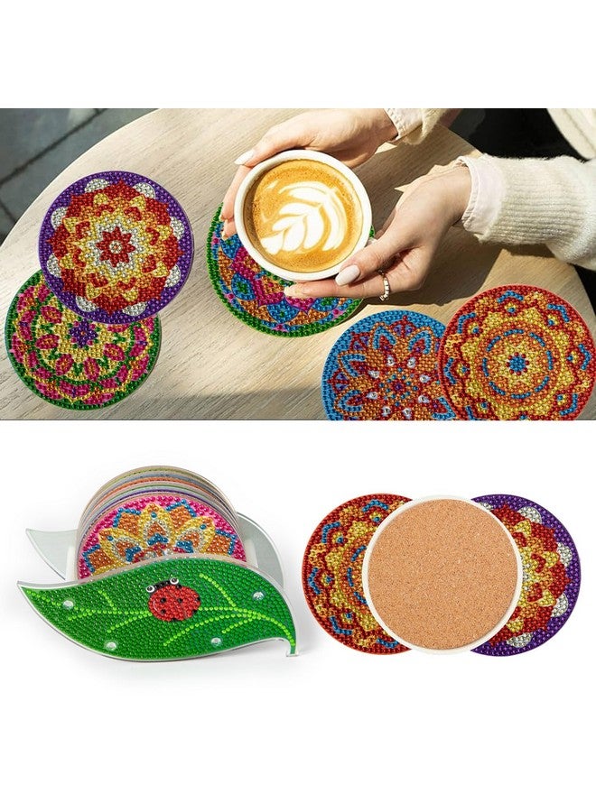 Kuber Industries Set of 6 Acrylic Beads Round Coasters Set for Hot Pots - Water Absorbent Tea Cup & Water Glass Cover Top Lid | Dining Table Decor Accessories | Multicolor-C32026 - Image 1
