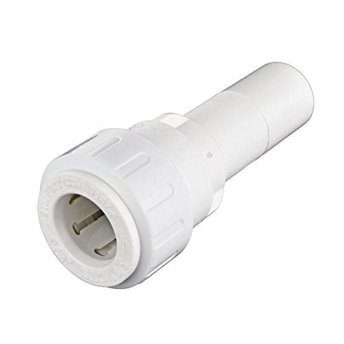 John Guest Speedfit 1/2 x 3/8 Inch Push-fit CTS Stem Reducer, Push to Connect Plastic Plumbing Fitting, White, PSEI062016P - Image 1