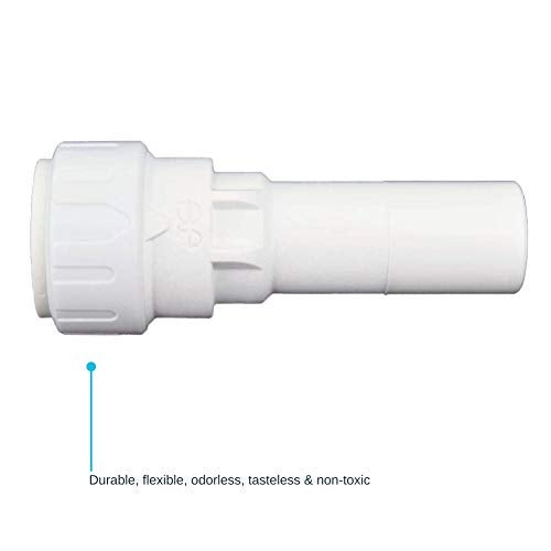John Guest Speedfit 1/2 x 3/8 Inch Push-fit CTS Stem Reducer, Push to Connect Plastic Plumbing Fitting, White, PSEI062016P - Image 3