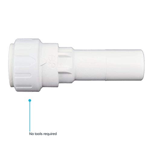 John Guest Speedfit 1/2 x 3/8 Inch Push-fit CTS Stem Reducer, Push to Connect Plastic Plumbing Fitting, White, PSEI062016P - Image 4
