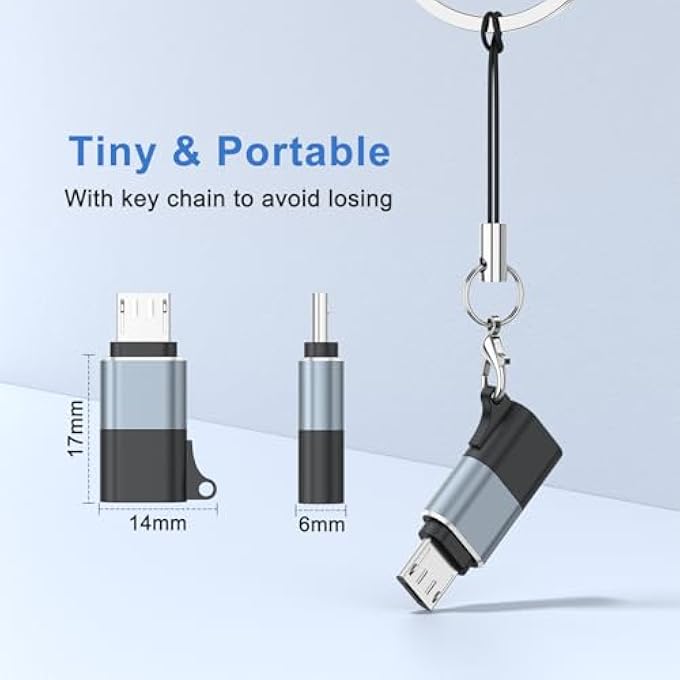 rayihni MICRO USB TO USB C ADAPTER，TYPE C FEMALE TO MICRO B MALE CONVERTER QC 3.0 DATA TRANSFER COMPATIBLE WITH PS4 XBOX GAME CONTROLLER SPAKER DRIVING RECORDER HUAWEI PLAY GALAXY S7 MOTO G5/E5 (2 BLACK GREY) - Image 3