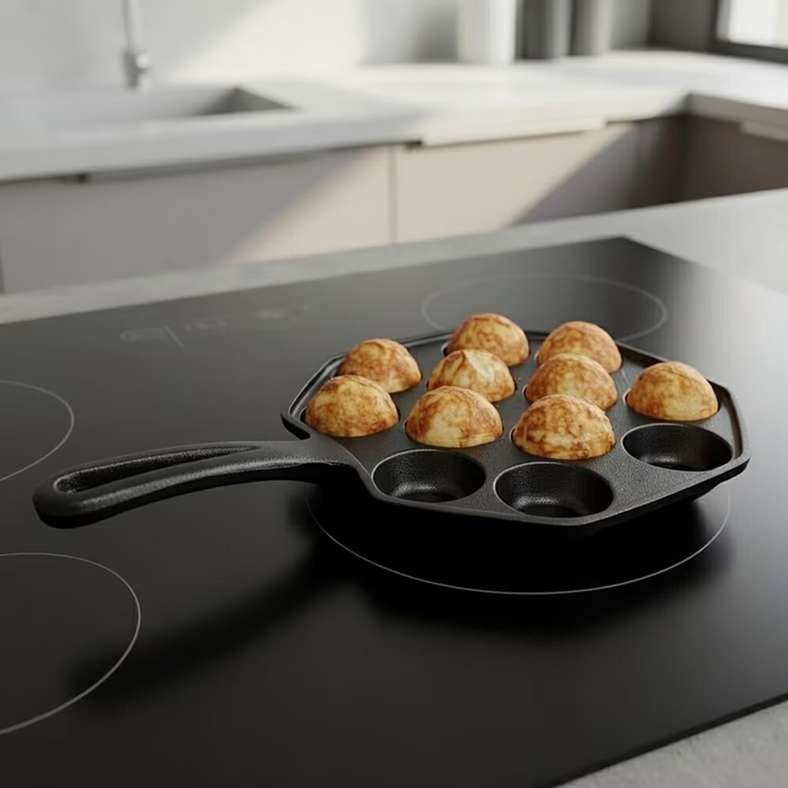 Pan Home Cast Iron Takoyaki Pan - Black - Image 2