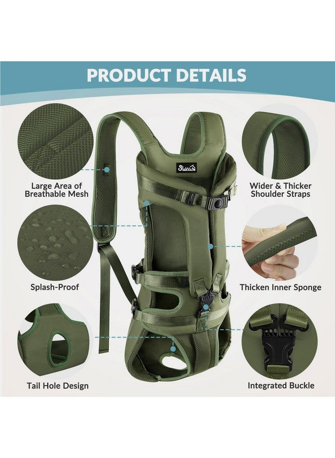Lukovee Dog Backpack Carrier, Legs Out Easy-fit Dog Front Carrier for Small Medium Dogs, Adjustable Hands Free Dog Chest Carrier for Hiking Cycling (Green,X-Large) - Image 3