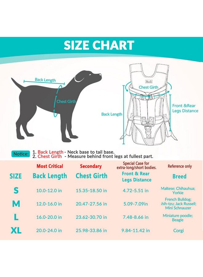 Lukovee Dog Backpack Carrier, Legs Out Easy-fit Dog Front Carrier for Small Medium Dogs, Adjustable Hands Free Dog Chest Carrier for Hiking Cycling (Green,X-Large) - Image 2