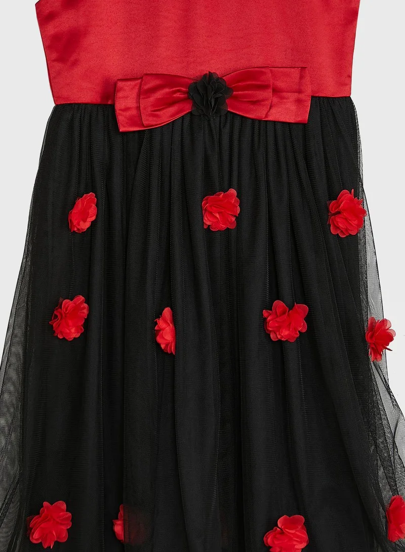 Little Golden Apple Floral Tulle Dress