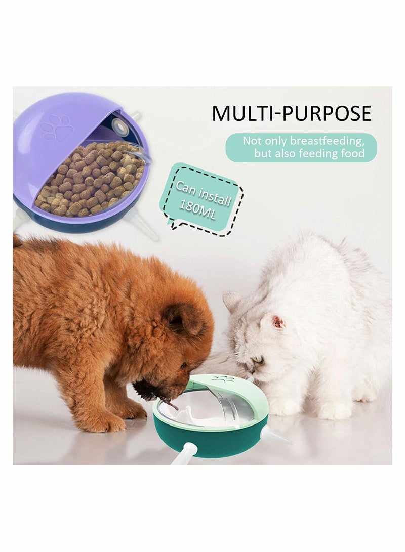 SYOSI 4 Nipples Puppy Nursing Station, SYOSI 180ML Silicone Puppy Pacifiers Pet Milk Feeder Feeding Bowl for New Born Pet, Puppies, Kitten, Cats, Dog, Rabbits - Image 3