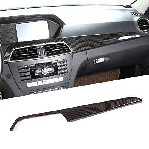 CHEYA ABS Pine Wood Grain Carbon Fiber Car Center Console Dashboard Cover Panel for Mercedes Benz C Class W204 2010-2013 Left Hand Drive Accessories (Carbon Fiber) - Image 1