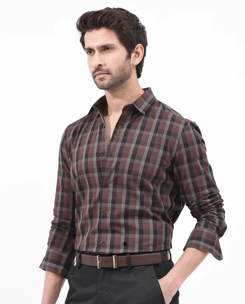 Rare Rabbit Men's Cotton Checks Shirt