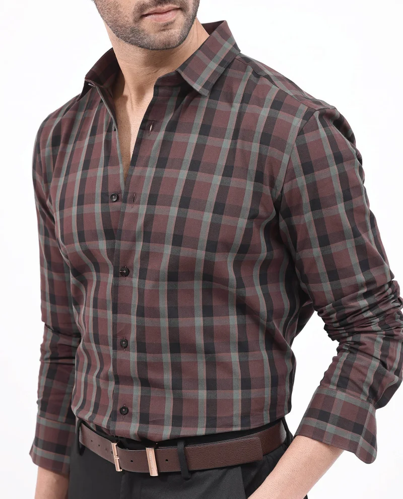 Rare Rabbit Men's Cotton Checks Shirt