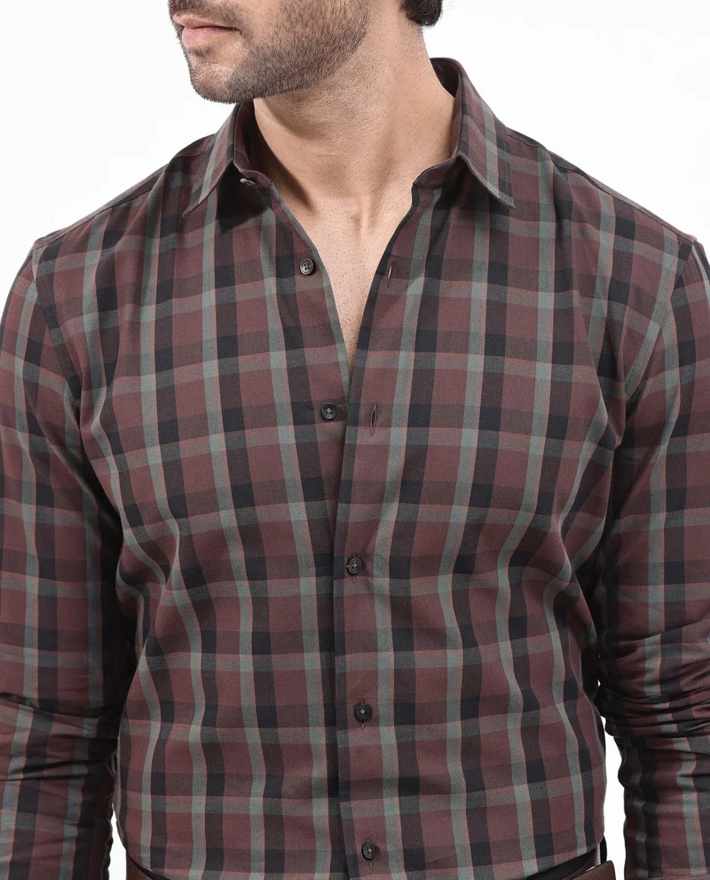 Rare Rabbit Men's Cotton Checks Shirt