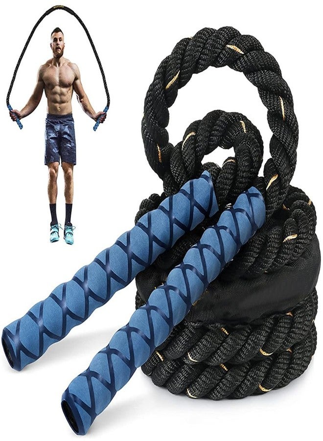 Proberos® 2.8 m Weighted Jump Rope for Adults, 1.2 Kg Weighted Skipping Rope, 25mm Thick Pro Training Rope with Anti-Sweat EVA Foam Handles, Pro Workouts for Strength, Endurance & Cardio Fitness, Blue - Image 1