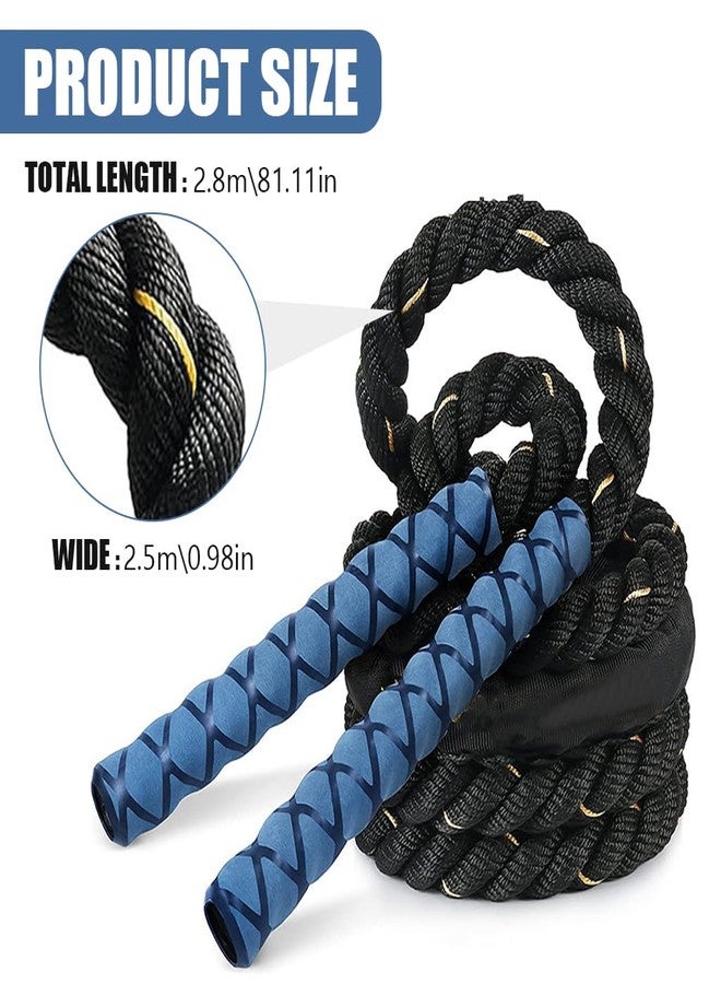 Proberos® 2.8 m Weighted Jump Rope for Adults, 1.2 Kg Weighted Skipping Rope, 25mm Thick Pro Training Rope with Anti-Sweat EVA Foam Handles, Pro Workouts for Strength, Endurance & Cardio Fitness, Blue - Image 2