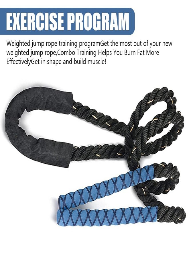 Proberos® 2.8 m Weighted Jump Rope for Adults, 1.2 Kg Weighted Skipping Rope, 25mm Thick Pro Training Rope with Anti-Sweat EVA Foam Handles, Pro Workouts for Strength, Endurance & Cardio Fitness, Blue - Image 3