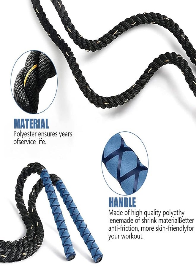 Proberos® 2.8 m Weighted Jump Rope for Adults, 1.2 Kg Weighted Skipping Rope, 25mm Thick Pro Training Rope with Anti-Sweat EVA Foam Handles, Pro Workouts for Strength, Endurance & Cardio Fitness, Blue - Image 5