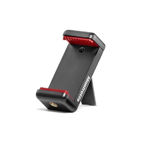 Manfrotto حامل ثلاثي صغير من مانفروتو مع مشبك عالمي للهواتف الذكية، صنع في إيطاليا، لجهاز آيفون مع أو بدون غلاف، CSC، الفلوغينغ، تصوير الفيديو، MKPIXICLMII-BK - Image 4