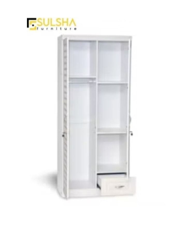 SULSHA - 2 Door Wooden Wardrobe Cabinet Cupboard Engineered Wood Perfect Modern Stylish Heavy Duty With Mirror - Image 1