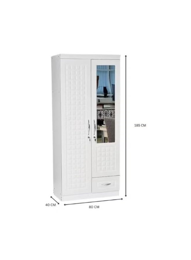 سلشا 2 باب خزانة خزانة خشبية خزانة خزانة خشب هندسي مثالية حديثة وأنيقة الثقيلة مع مرآة - Image 3