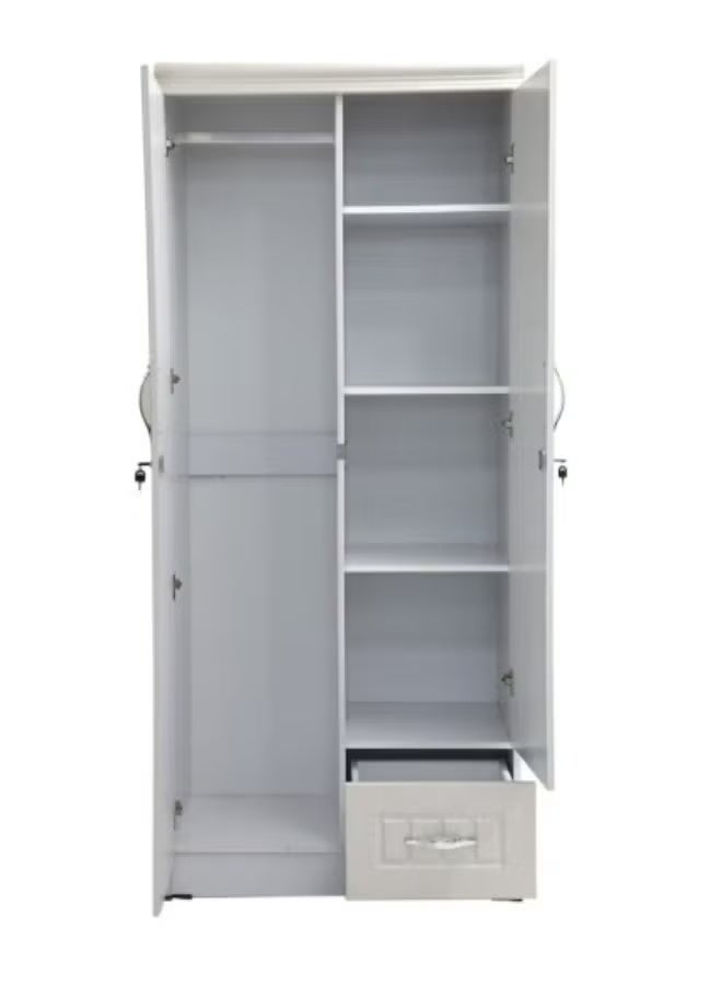 SULSHA Compact 2 Door Wooden Wardrobe Cabinet Cupboard Engineered Wood Perfect Modern Stylish Heavy Duty With Mirror - Image 2