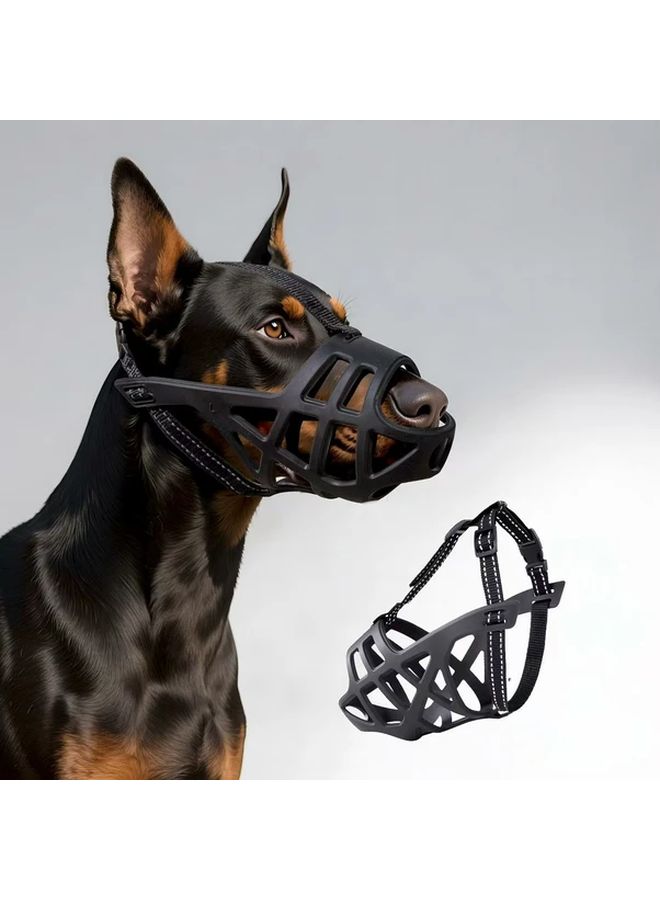 Heavy Duty Dog Muzzle For Large Dogs Aggressive Bite Proof Basket Muzzle With Breathable Mesh Panels And Buckle Closure Compatible With German Shepherds Rottweilers Huskies Ideal For Training Grooming Veterinary Visits Durable Easy To Clean Comfortable Fit - Image 1
