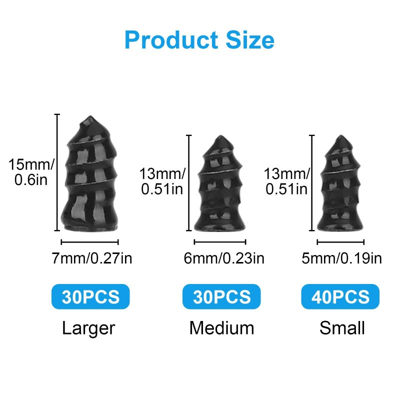 Linkstyle 100pcs Tire Screw Plug Repair Kit, 3 Sizes of Repair Rubber Nail for Car Motorcycle Truck Tire Puncture Repair - Image 2
