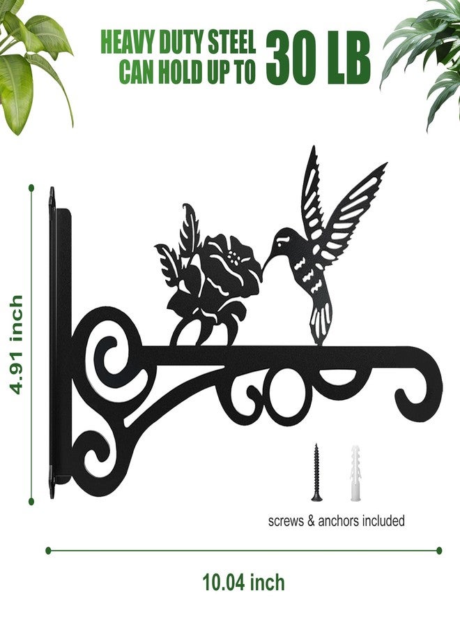 RANRTI 2-Pack 10 Inch Aesthetic Plant Hangers Outdoor - Metal Hanging Plant Bracket with Beautiful Hummingbird Pattern - Heavy Duty Plant Hooks for Hanging Plants, Bird Feeder, Wind Chime, Lantern - Image 3