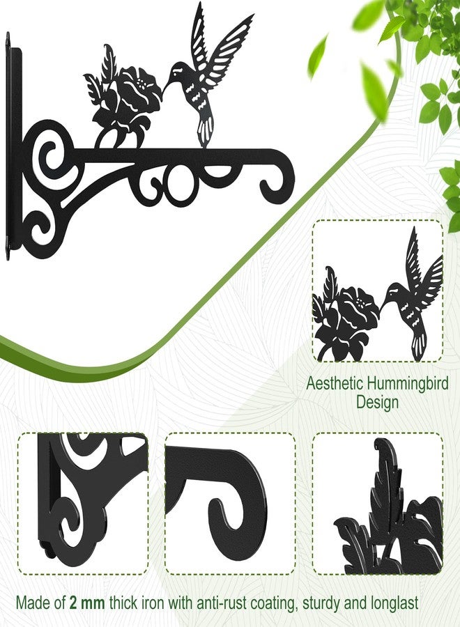 RANRTI 2-Pack 10 Inch Aesthetic Plant Hangers Outdoor - Metal Hanging Plant Bracket with Beautiful Hummingbird Pattern - Heavy Duty Plant Hooks for Hanging Plants, Bird Feeder, Wind Chime, Lantern - Image 5