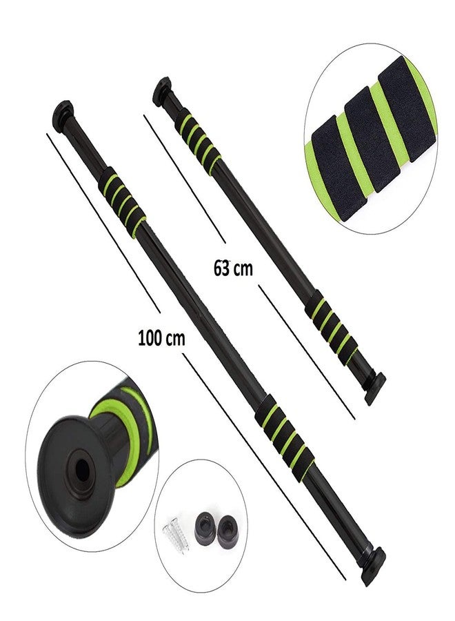 LAFILLETTE Indoor Home Multifunction Adjustable Abdominal Training Bar, Exercise Bar, Pull-up Door Bar, Multi-Exerciser with Adjustable Size(Green&Black) - Image 2