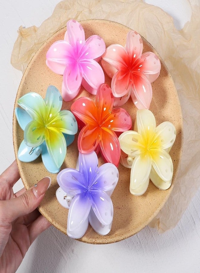 RHOSYN Floral Hair Claw Clips Clutcher, Big Flower Shape Hair Claw Clip For All types of Hair, 6 Pieces Random Color Large Hair Claw Clip Barrettes For Girls, womens - Image 2