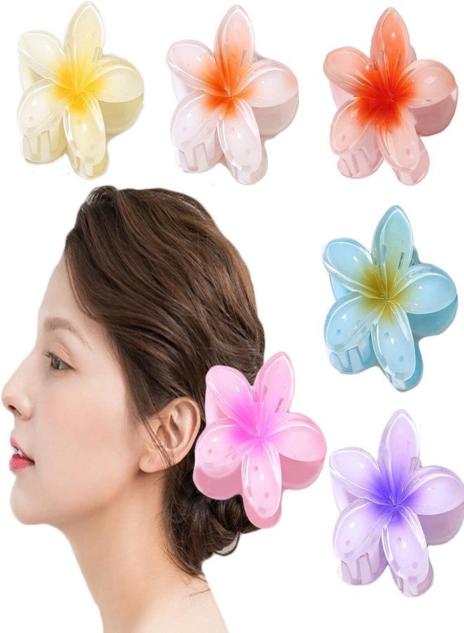 RHOSYN Floral Hair Claw Clips Clutcher, Big Flower Shape Hair Claw Clip For All types of Hair, 6 Pieces Random Color Large Hair Claw Clip Barrettes For Girls, womens - Image 1