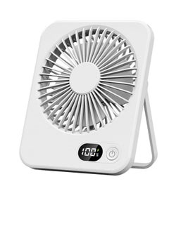 OUYoo USB Rechargeable Portable Handheld Fan, Foldable Lightweight Miniature Fan with Digital Display, Ultra-Quiet 5-Speed Cooling Device for Convenient Use, Suitable for Home, Office, and Outdoor Travel  - Image 1