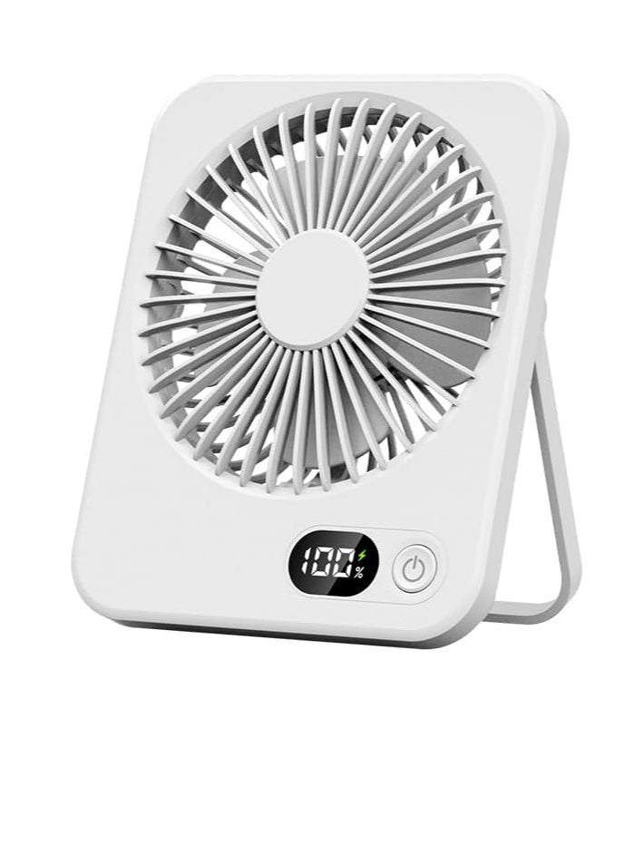 OUYoo USB Rechargeable Portable Handheld Fan, Foldable Lightweight Miniature Fan with Digital Display, Ultra-Quiet 5-Speed Cooling Device for Convenient Use, Suitable for Home, Office, and Outdoor Travel  - Image 1