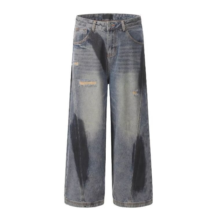 Unisex Classic Denim Jeans Loose Fit Daily Outdoor Wear - Image 1