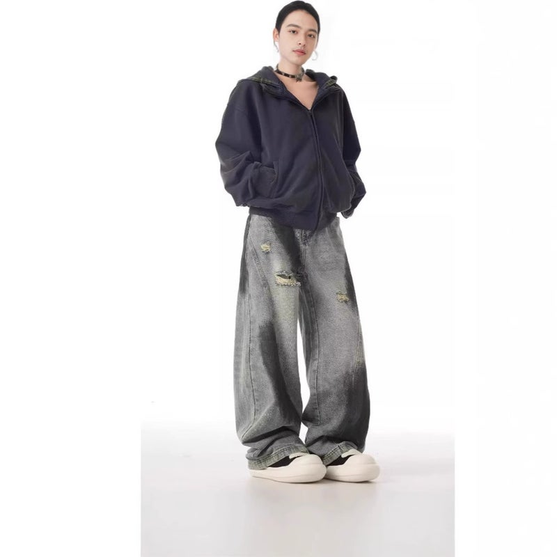 Unisex Classic Denim Jeans Loose Fit Daily Outdoor Wear - Image 5
