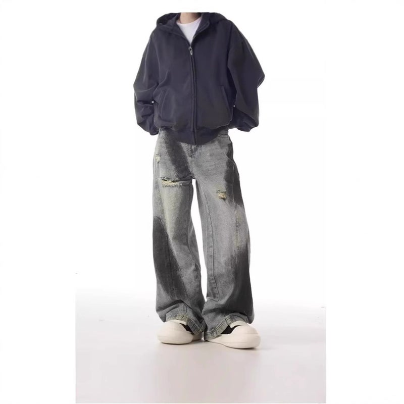 Unisex Classic Denim Jeans Loose Fit Daily Outdoor Wear - Image 2